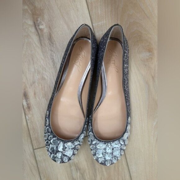 EUC- Jewel BADGLEY MISCHKA- JEWELLED FLATS - 6.5 size - Picture 1 of 7